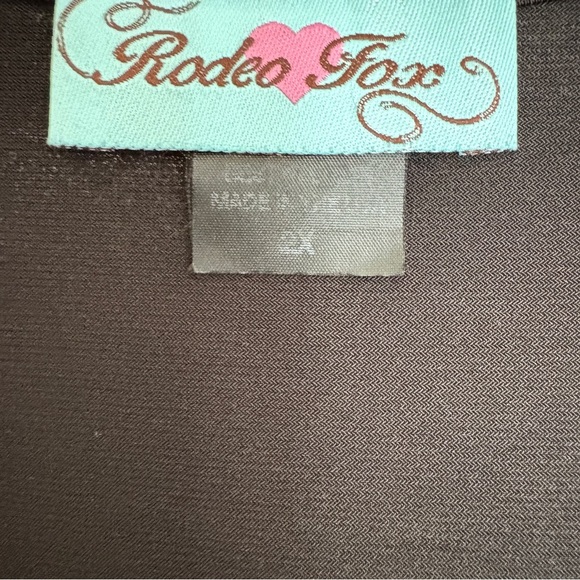 Rodeo Fox Black Bell Sleeve Daisy Print Ruffle High Low Hem Dress 2XL - Picture 5 of 6